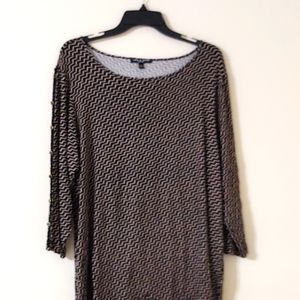 Cable & Gauge Women's Cut Out Button 3/4 Sleeve Top Size 1X